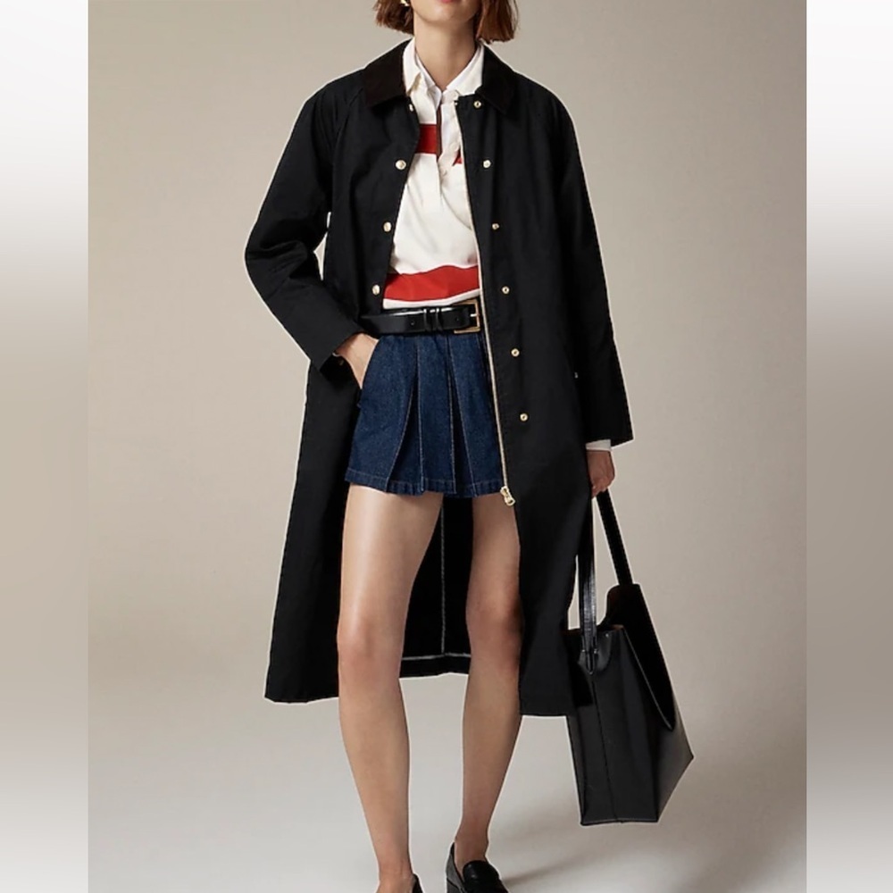 NEW J.Crew Long Barn Jacket™ in waxed cotton twill - Picture 1 of 14